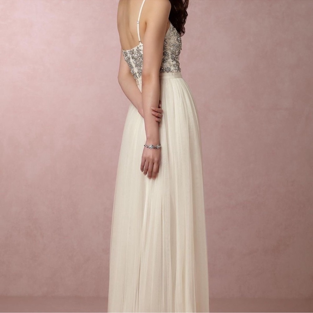 Needle & Thread White Beaded Tulle Gown - Picture 2 of 5